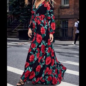 Lulu’s Strike a Rose maxi dress
